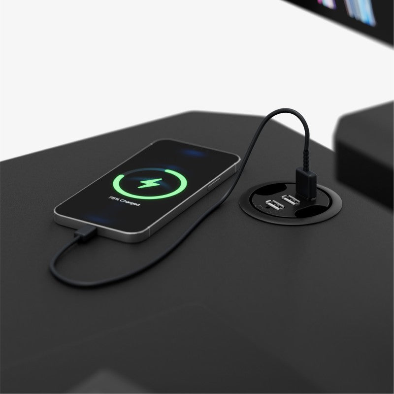 Leader 5.1 Black 115 cm computer desk with shelf
