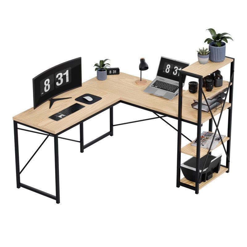 Corner desk with shelves Leader 5.9 Oak 145 cm