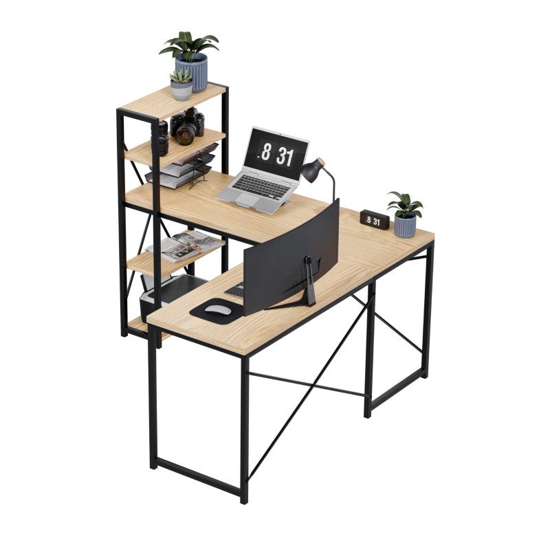 Corner desk with shelves Leader 5.9 Oak 145 cm