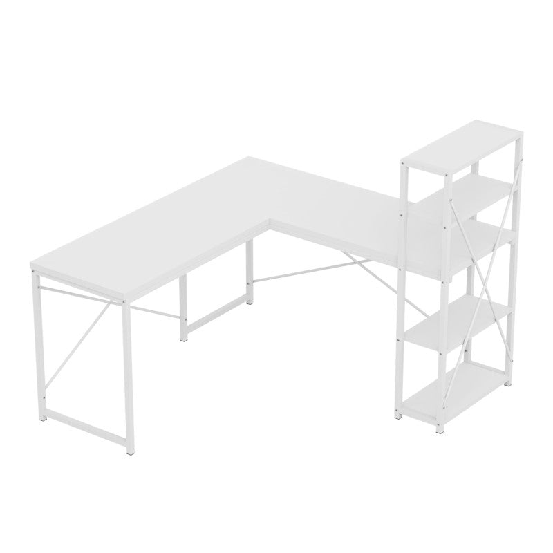 Corner desk with shelves Leader 5.9 White 145 cm
