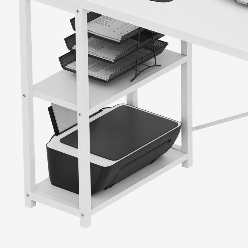 Corner desk with shelves Leader 5.9 White 145 cm