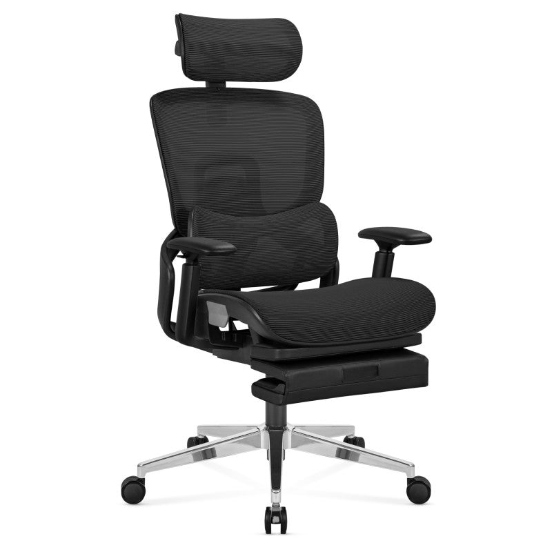 Ergonomic chair with footrest Expert 9.3 Black