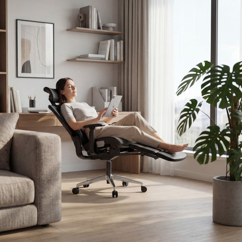 Ergonomic chair with footrest Expert 9.3 Black