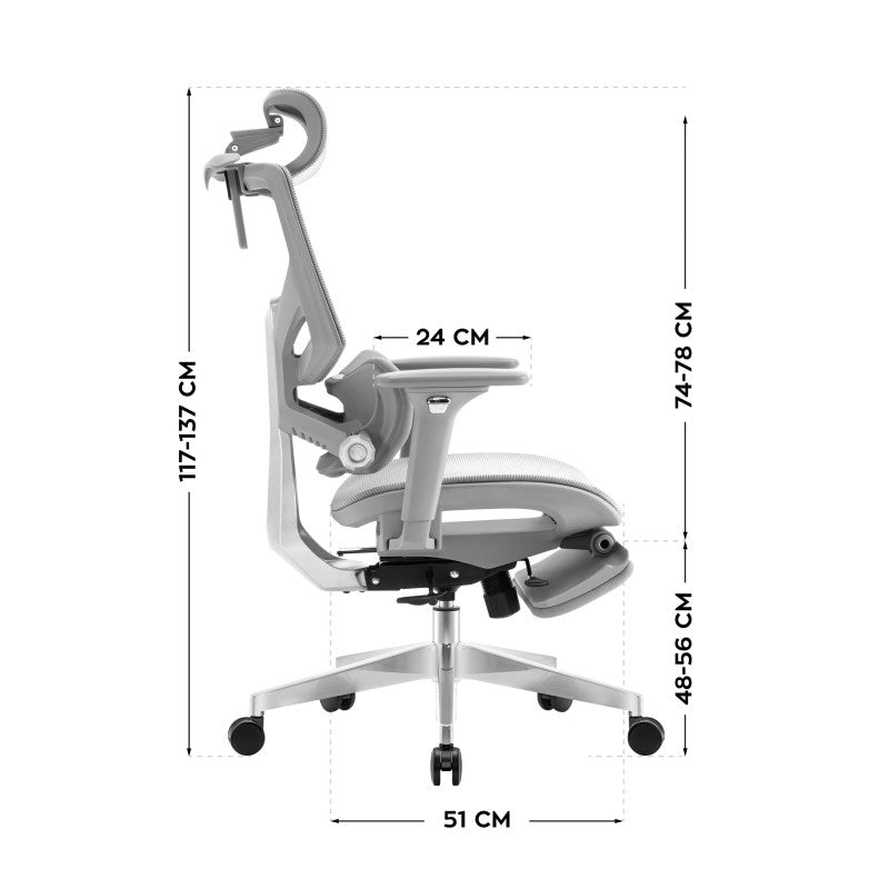 Expert 8.7 Grey Mesh ergonomic chair