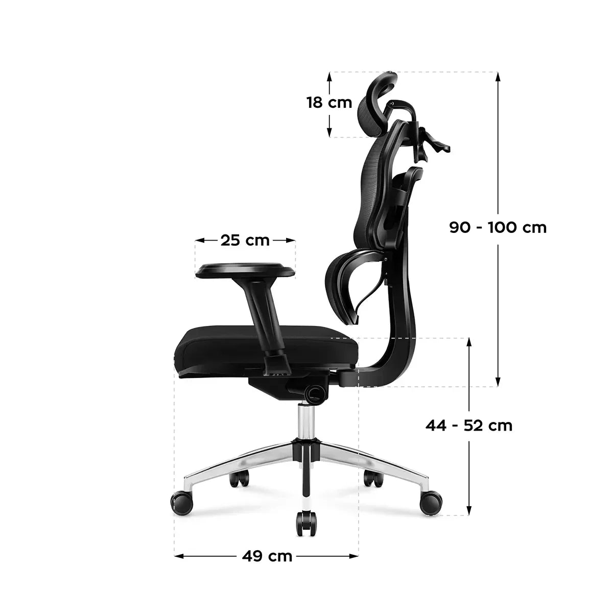 Chaise ergonomique Elina | Soutien Lombaire Flexible & Porte-veste