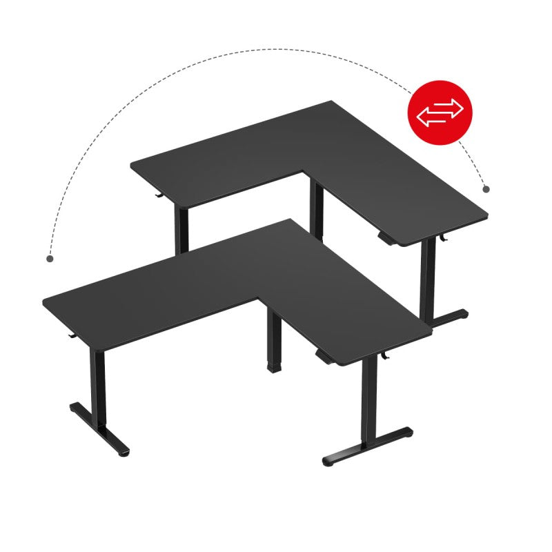 Hero 9.5 Black 160 cm electric corner gaming desk