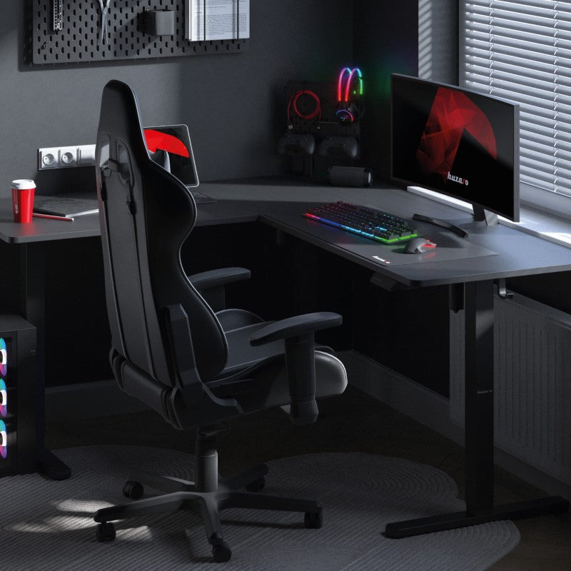 Hero 9.5 Black 160 cm electric corner gaming desk