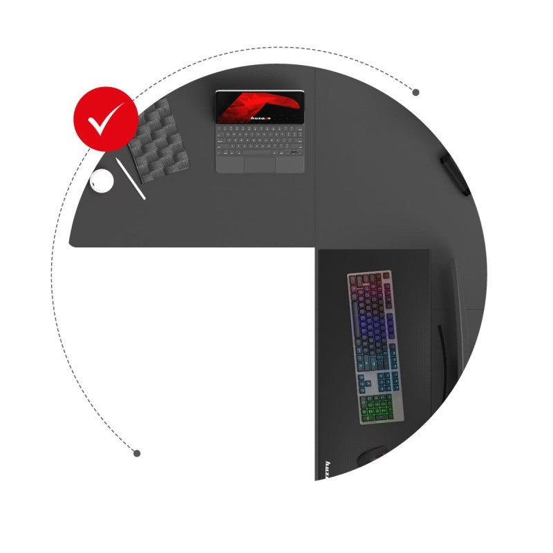 Hero 9.5 Black 160 cm electric corner gaming desk