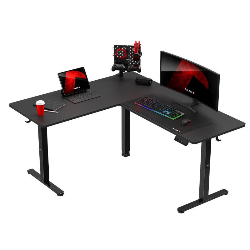 Hero 9.5 Black 160 cm electric corner gaming desk