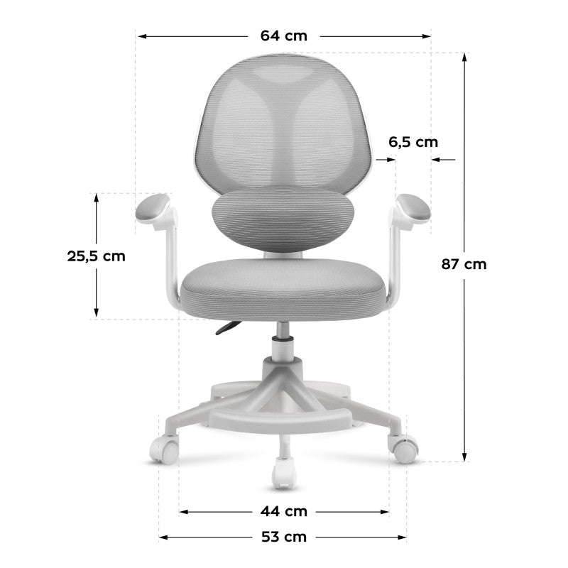 Junior 4.5 Grey swivel chair for child