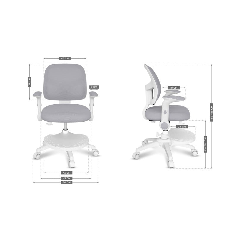 Junior 5.0 Grey swivel chair for child