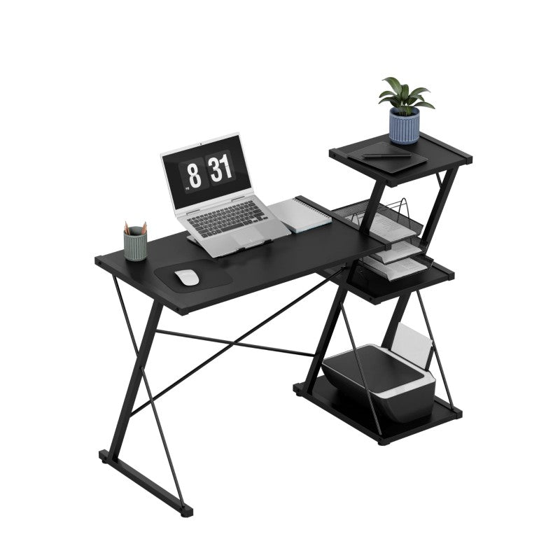 Leader 3.5 Black 116 cm desk with shelves