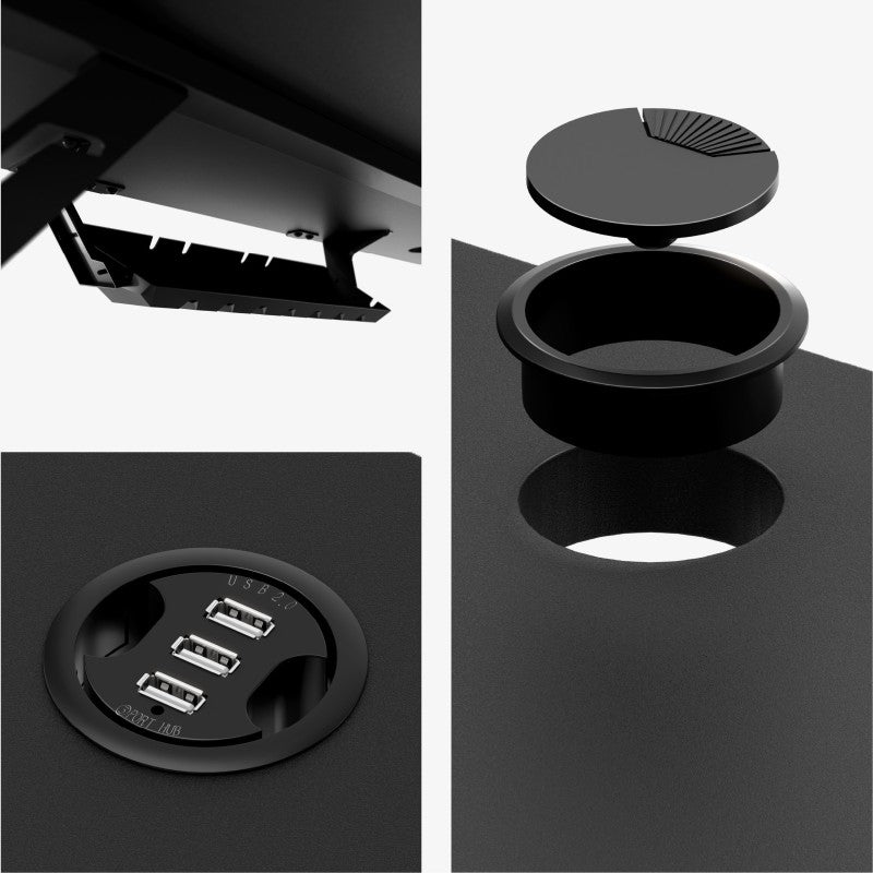 Leader 5.1 Black 115 cm computer desk with shelf