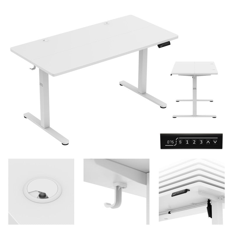 Leader 7.3 White 140 cm electric desk