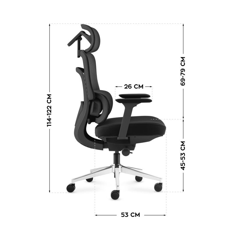 Office chair with massage Visioner 6.1 Black