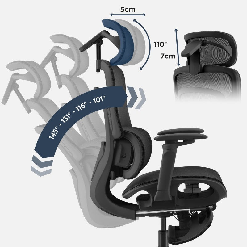 Office chair with massage Visioner 8.3 Black