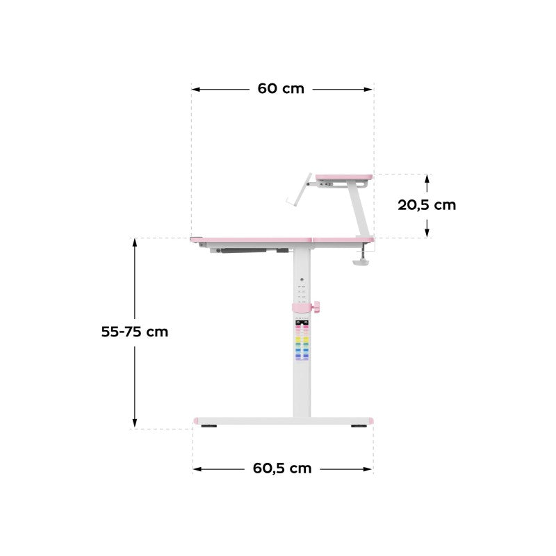 Study 3.7 Pink 90 cm adjustable children's desk