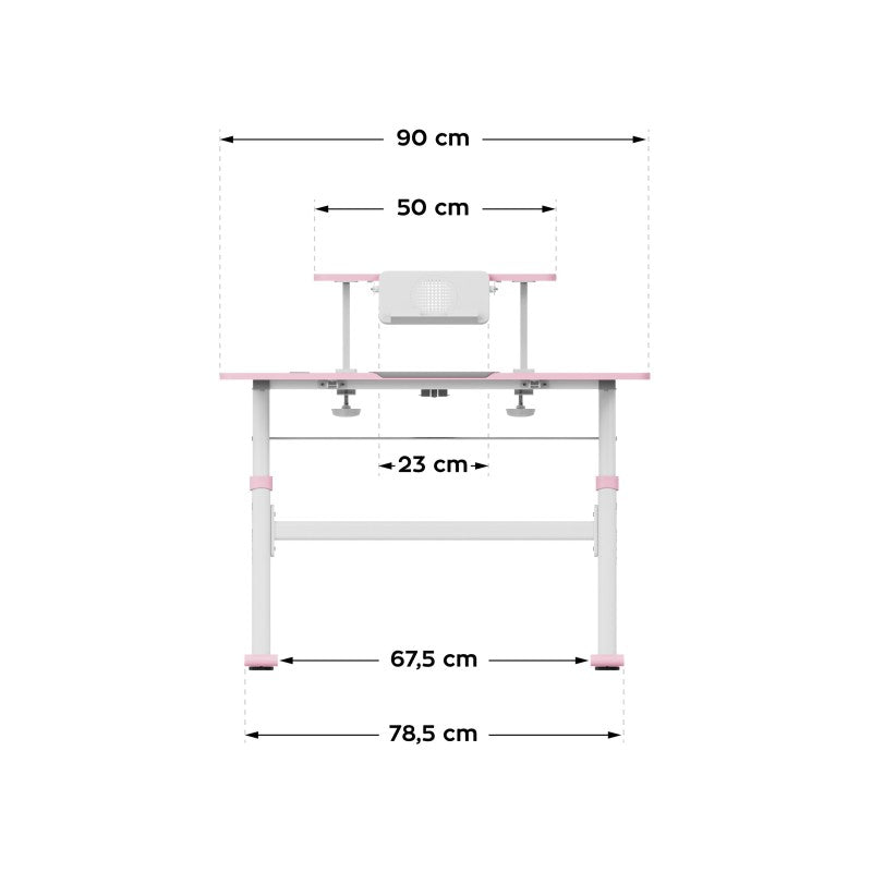 Study 3.7 Pink 90 cm adjustable children's desk